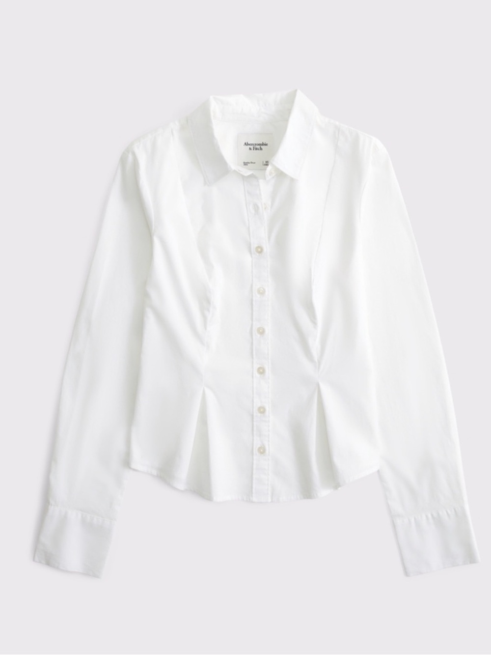 NWT Abercrombie & Fitch White Button-Front Long-Sleeve Shirt